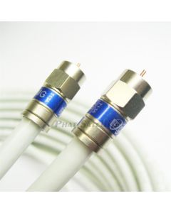 6ft WHITE 3x shields WEATHER SEAL Indoor Outdoor RG-6 Coaxial Cable BRASS CONNECTOR 75 Ohm (Satellite TV, Broadband Internet, Ham Radio, OTA HD Antenna Coax) Assembled in USA by PHAT SATELLITE INTL