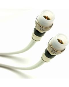 25ft White Bare Copper RG6 Cable 18AWG CORE 3Ghz 75 Ohm CL2 in-Wall Use HD Antenna Satellite Approved Weather Seal Brass CONNECTORS UL ETL Cut to Order Assembled in USA