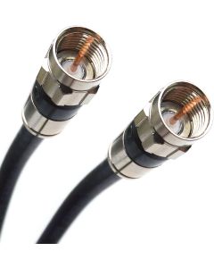 45ft BLACK 3x shields Indoor Outdoor RG-6 Coaxial Cable NICKEL-PLATED BRASS CONNECTOR 75 Ohm (Satellite TV, Broadband Internet, Ham Radio, OTA HD Antenna Coax) Assembled in USA PHAT SATELLITE